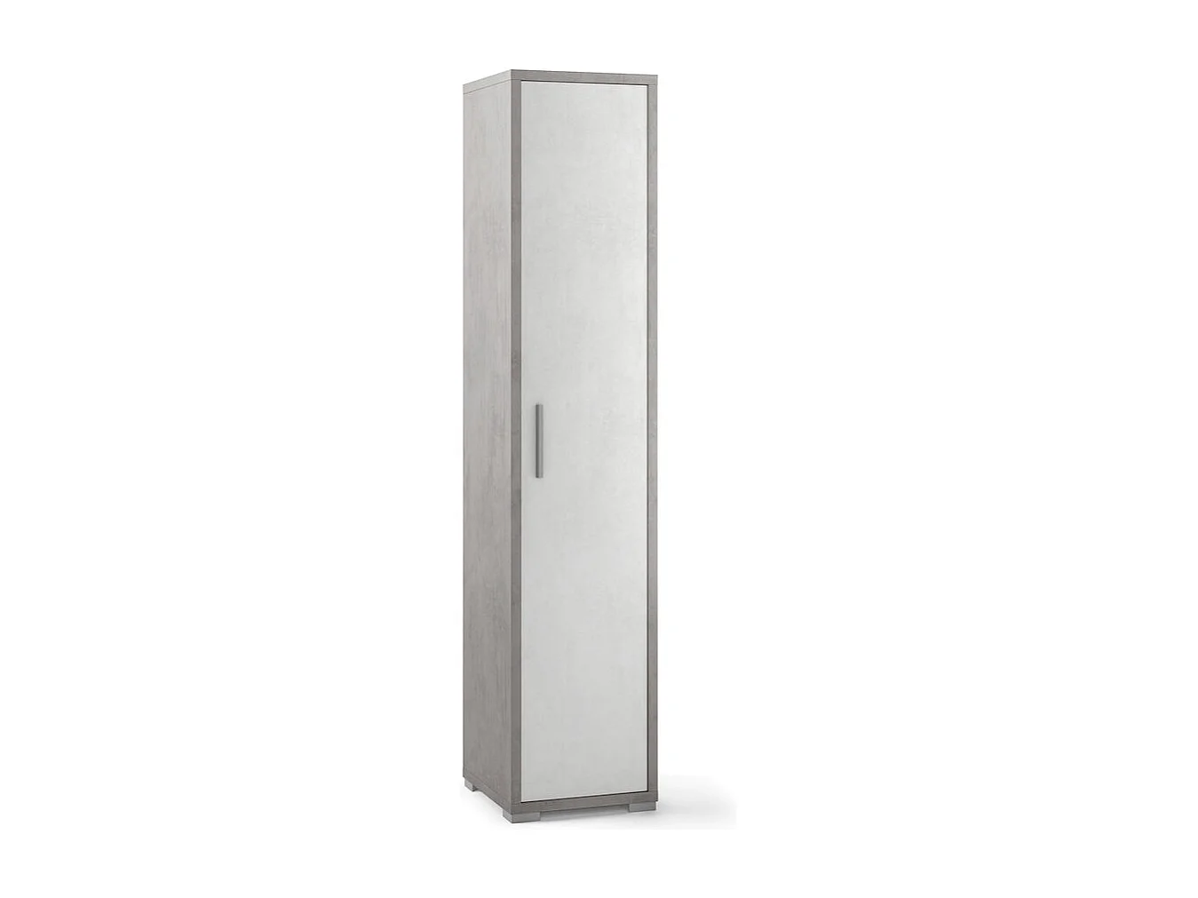 Armario columna multiusos de 5 puertas de diseño moderno Kumi - Gris - Blanco