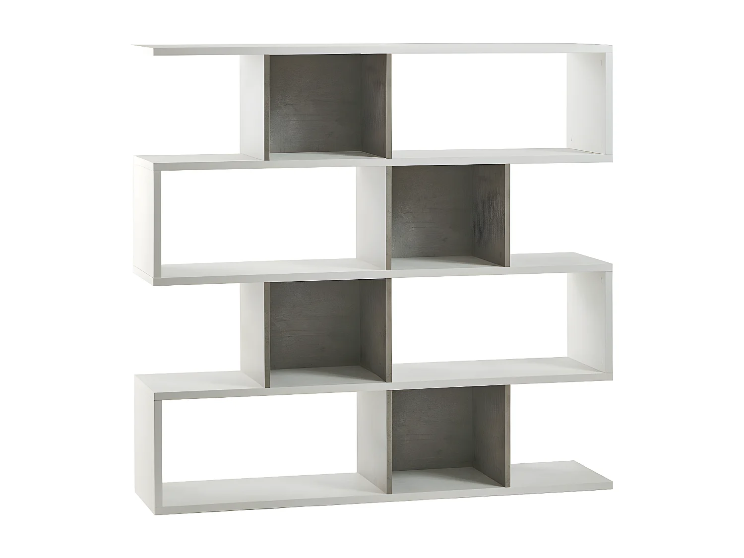 Libreria modulare h150 l150 kit in truciolare nobilitato color ossido bianco e cemento