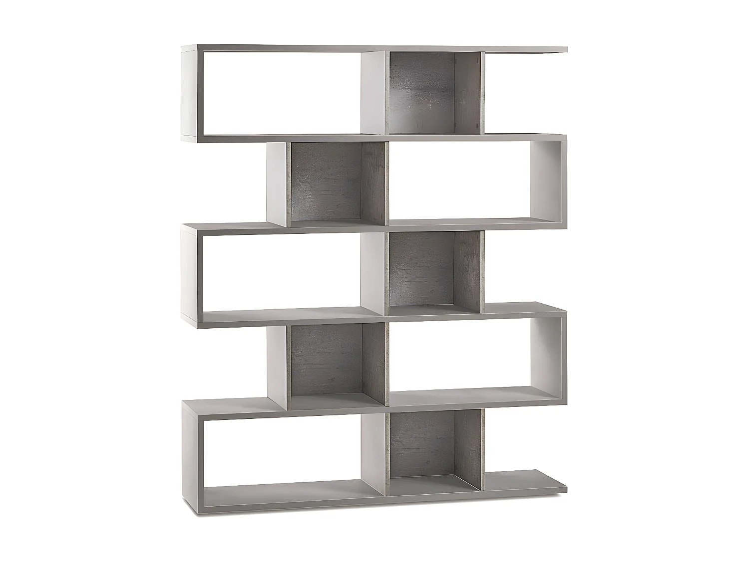 Libreria modulare h178 l150 kit in truciolare nobilitato color cemento