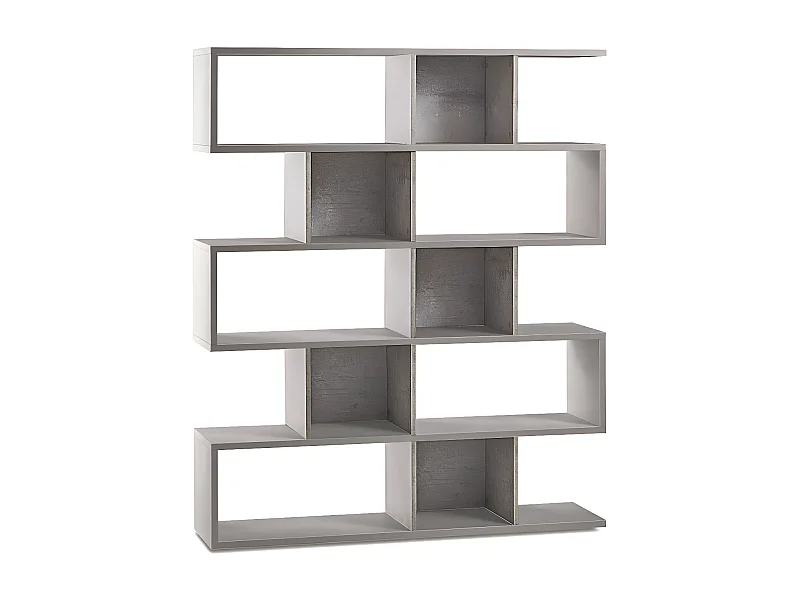 Libreria modulare h178 l150 kit in truciolare nobilitato color cemento