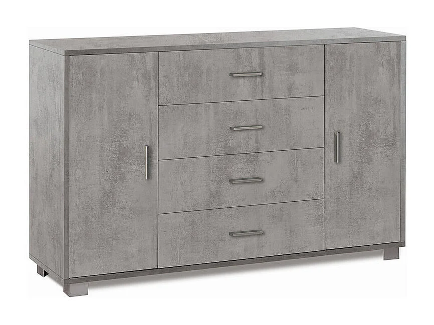 Sideboard Anrichte mit 2 Türen, 4 Schubladen, TV-Möbel Buffet Wohnzimmer Talia - Grau