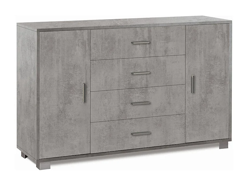 Sideboard Anrichte mit 2 Türen, 4 Schubladen, TV-Möbel Buffet Wohnzimmer Talia - Grau