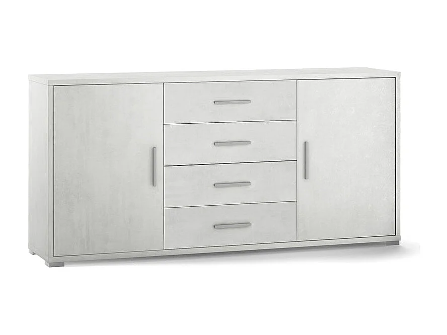 Aparador moderno 2 puertas 4 cajones buffet salón Cleore - Blanco