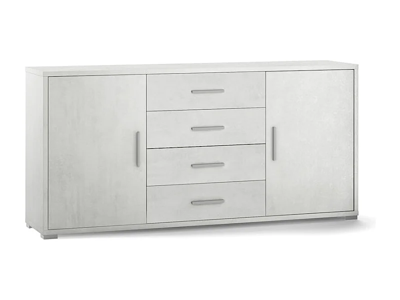 Aparador moderno 2 puertas 4 cajones buffet salón Cleore - Blanco