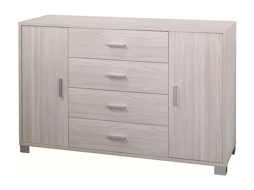 Mobile 2 ante 4 cassetti kit l136 p41 h86 in truciolare nobilitato color olmo chiaro