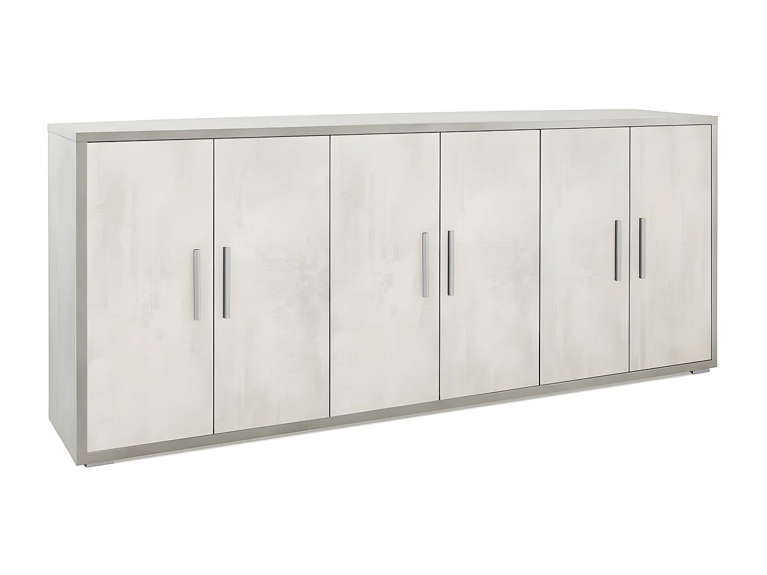 Mobile 6 ante kit l203 p41 h84 in truciolare nobilitato color cemento e ossido bianco