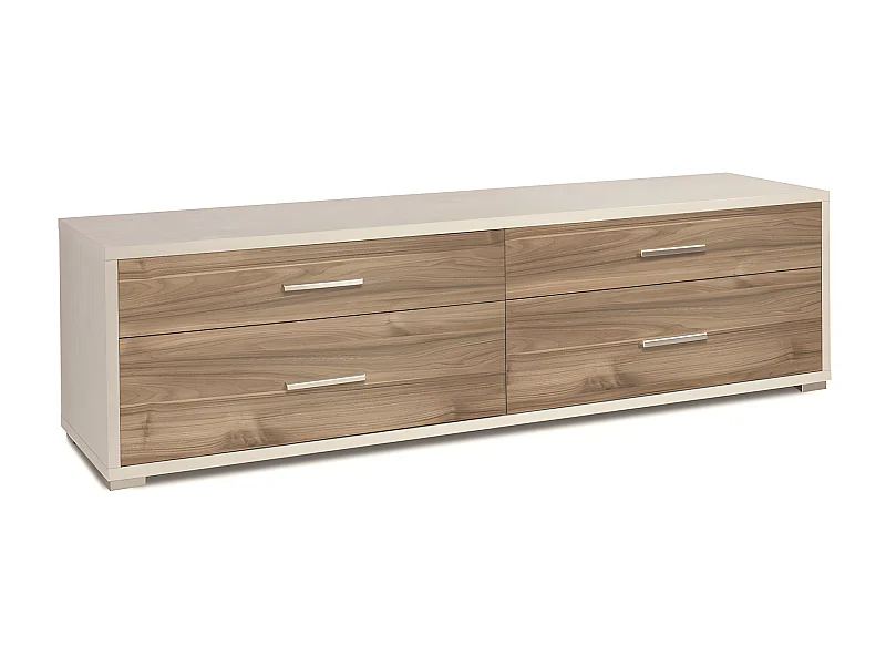 Mobile 4 cassetti kit l179 p47 h50 in truciolare nobilitato color ossido bianco e noce stelvio