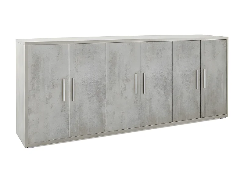 Mobile 6 ante kit l203 p41 h84 in truciolare nobilitato color cemento