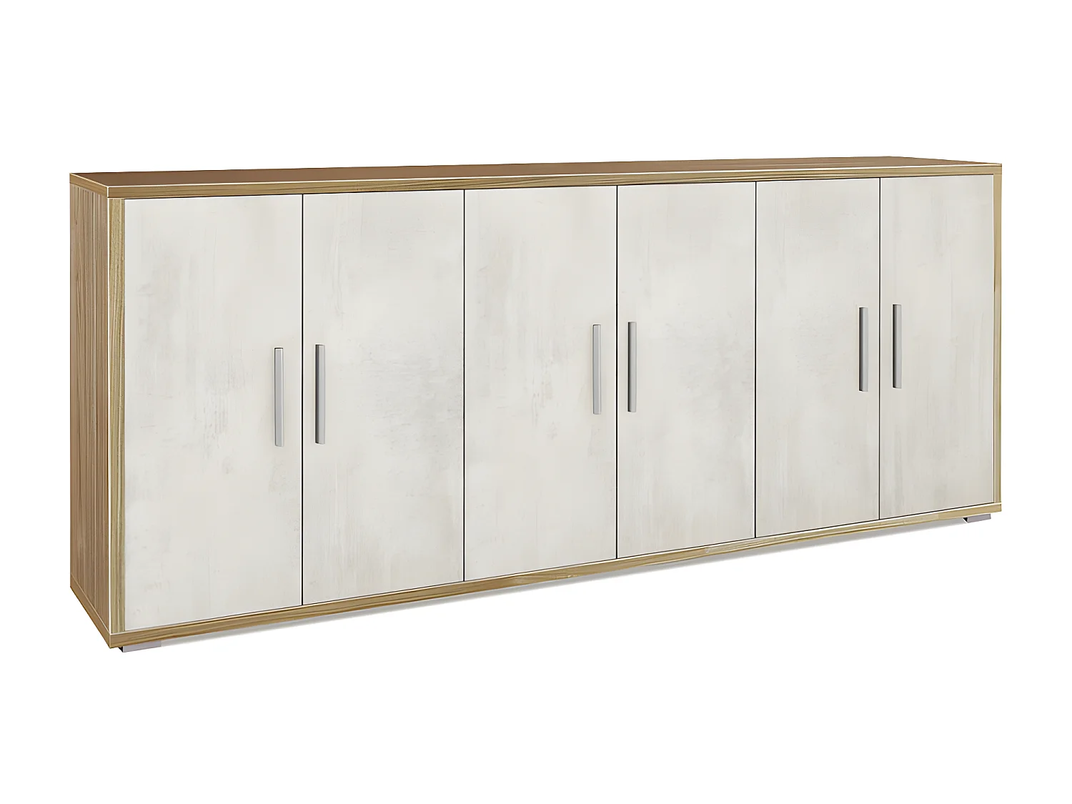 Mobile 6 ante kit l203 p41 h84 in truciolare nobilitato color noce stelvio e ossido bianco