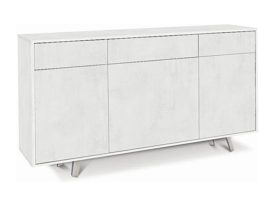 Moderner Wohnzimmer-Schrank 3 Türen 3 Schubladen Sideboard Küche Dalgo - Weiß