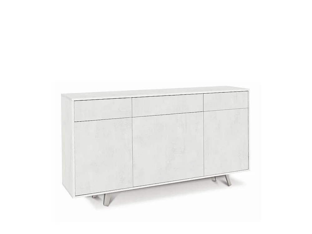 Moderner Wohnzimmer-Schrank 3 Türen 3 Schubladen Sideboard Küche Dalgo - Weiß