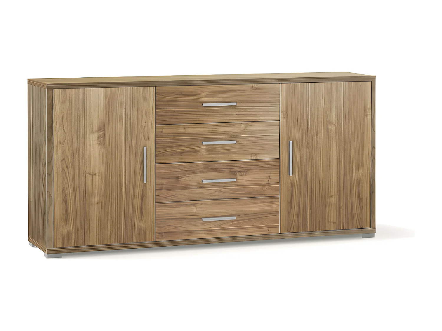 Mobile 2 ante 4 cassetti kit l174 p41 h84 in truciolare nobilitato color noce stelvio