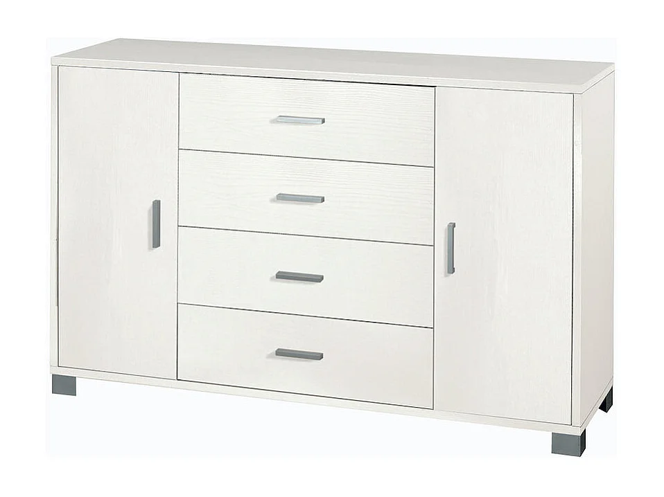 Sideboard Anrichte mit 2 Türen, 4 Schubladen, TV-Möbel Buffet Wohnzimmer Talia - Weiß