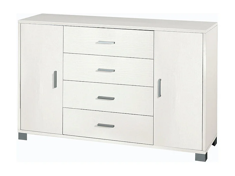 Sideboard Anrichte mit 2 Türen, 4 Schubladen, TV-Möbel Buffet Wohnzimmer Talia - Weiß