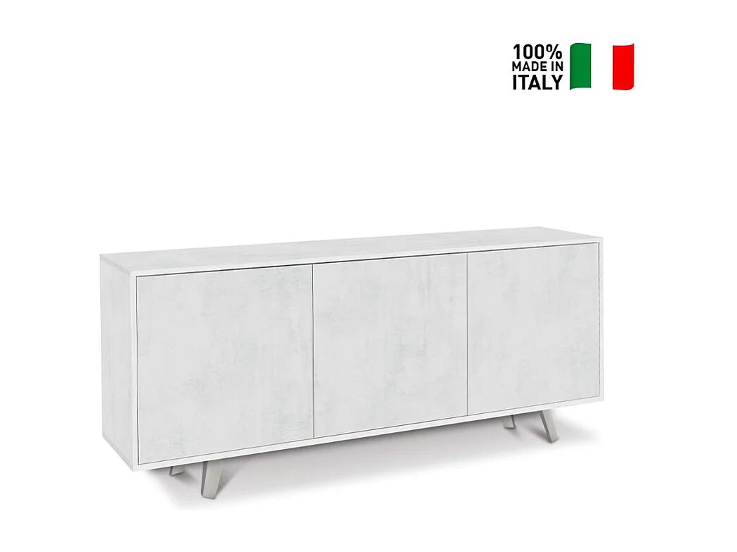 Mobile 3 ante kit l177 p41 h74 in truciolare nobilitato color ossido bianco