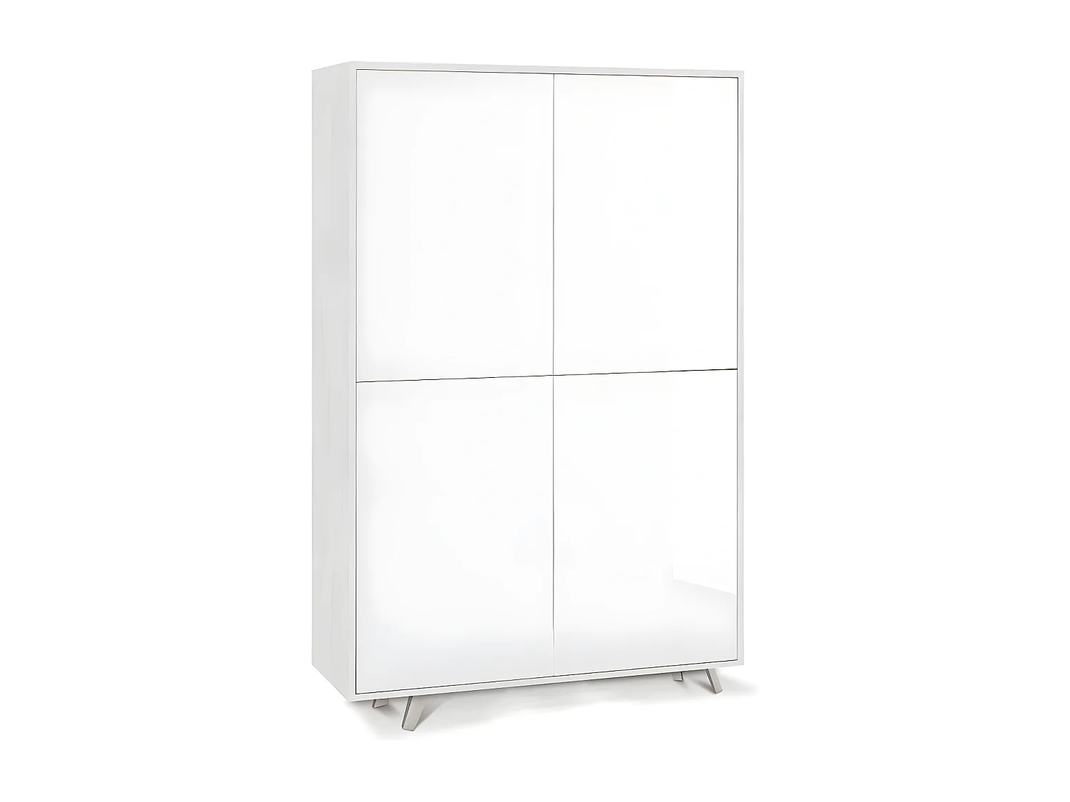 Mobile 4 ante kit l108 p41 h161 in truciolare nobilitato color ossido bianco e bianco lucido