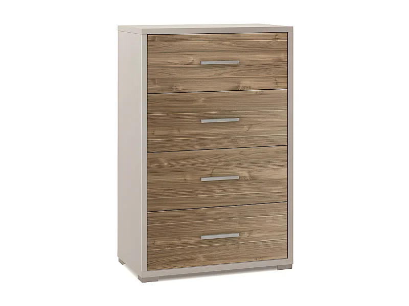 Mobile 4 cassetti kit l71 p41 h110 in truciolare nobilitato color ossido bianco e noce stelvio