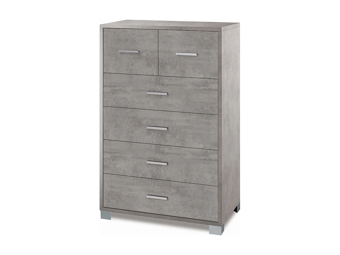 Moderne Design-Kommode 6 Schubladen Wohnzimmer Schlafzimmer Mera - Grau