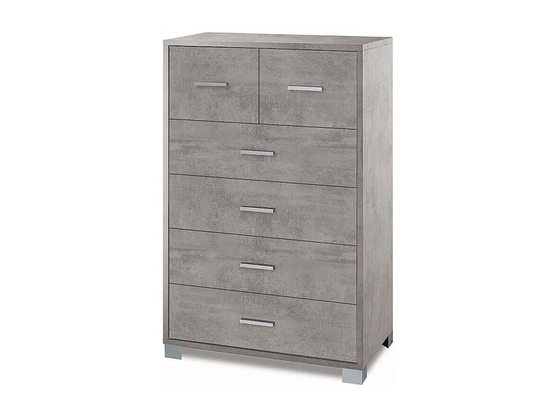 Moderne Design-Kommode 6 Schubladen Wohnzimmer Schlafzimmer Mera - Grau