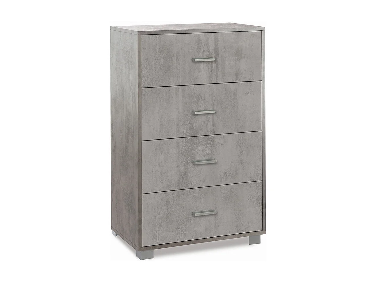 Cajonera dormitorio 4 cajones oficina diseño moderno Elita - Gris