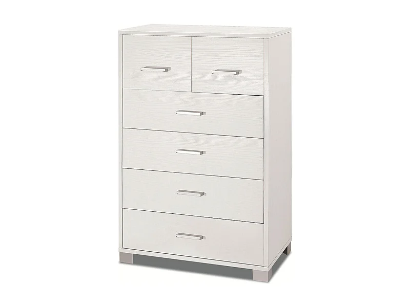 Moderne Design-Kommode 6 Schubladen Wohnzimmer Schlafzimmer Mera - Weiß