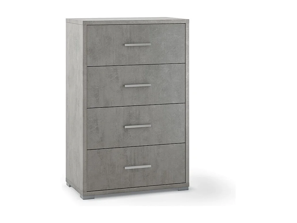 Cajonera dormitorio 4 cajones oficina diseño moderno Adelia - Gris