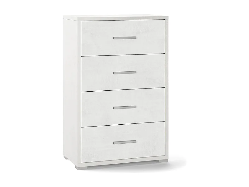 Cajonera dormitorio 4 cajones oficina diseño moderno Adelia - Blanco