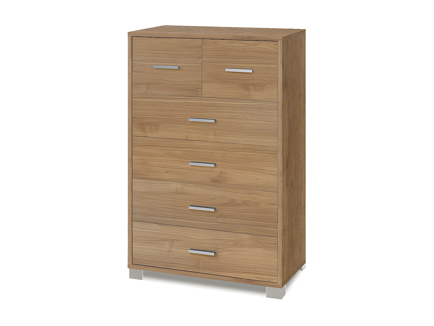 Mobile 4+2 cassetti kit l70 p41 h112 in truciolare nobilitato color noce stelvio