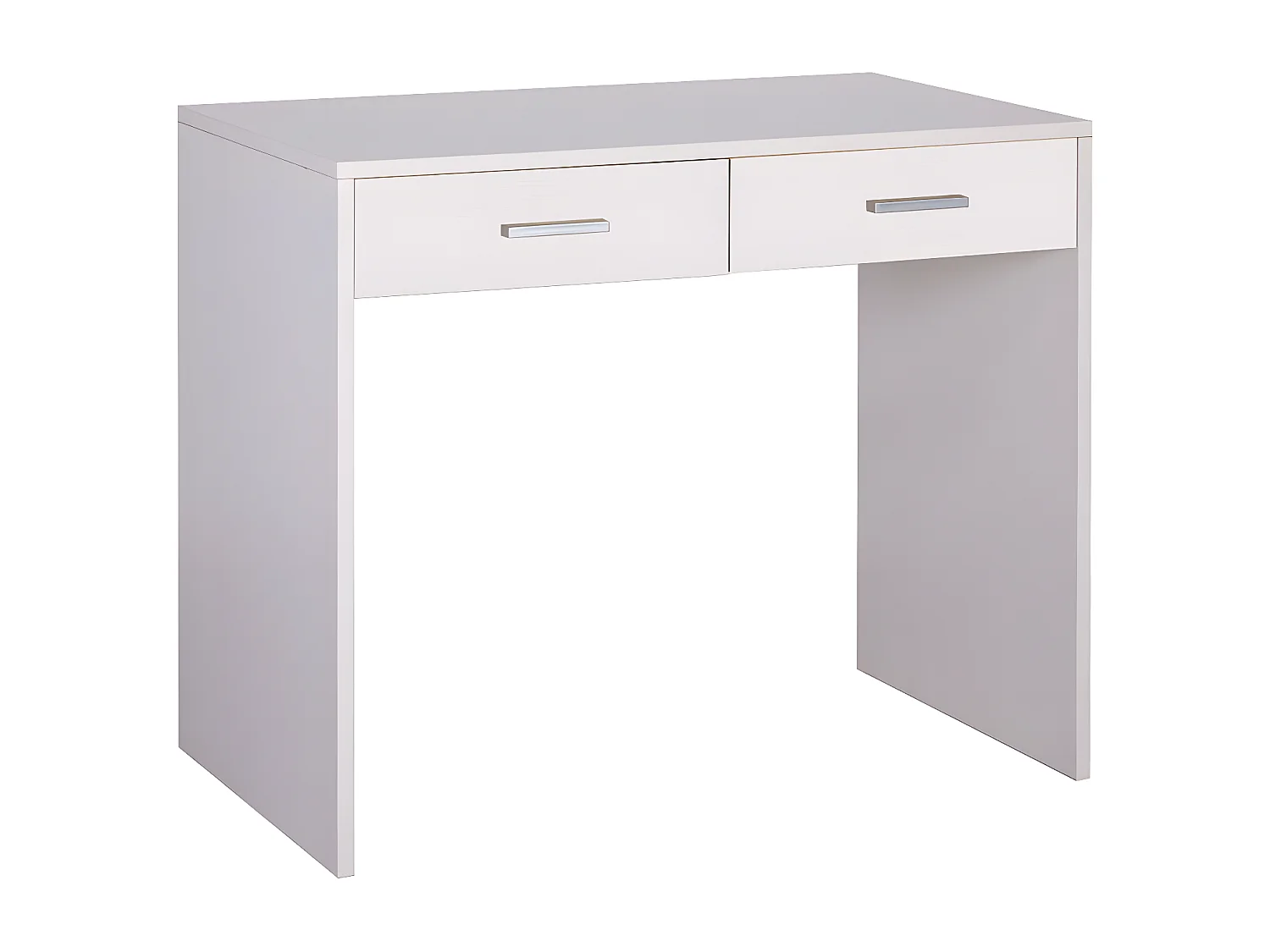 Scrivania 2 cassetti l90 in kit in truciolare nobilitato color bianco fiammato