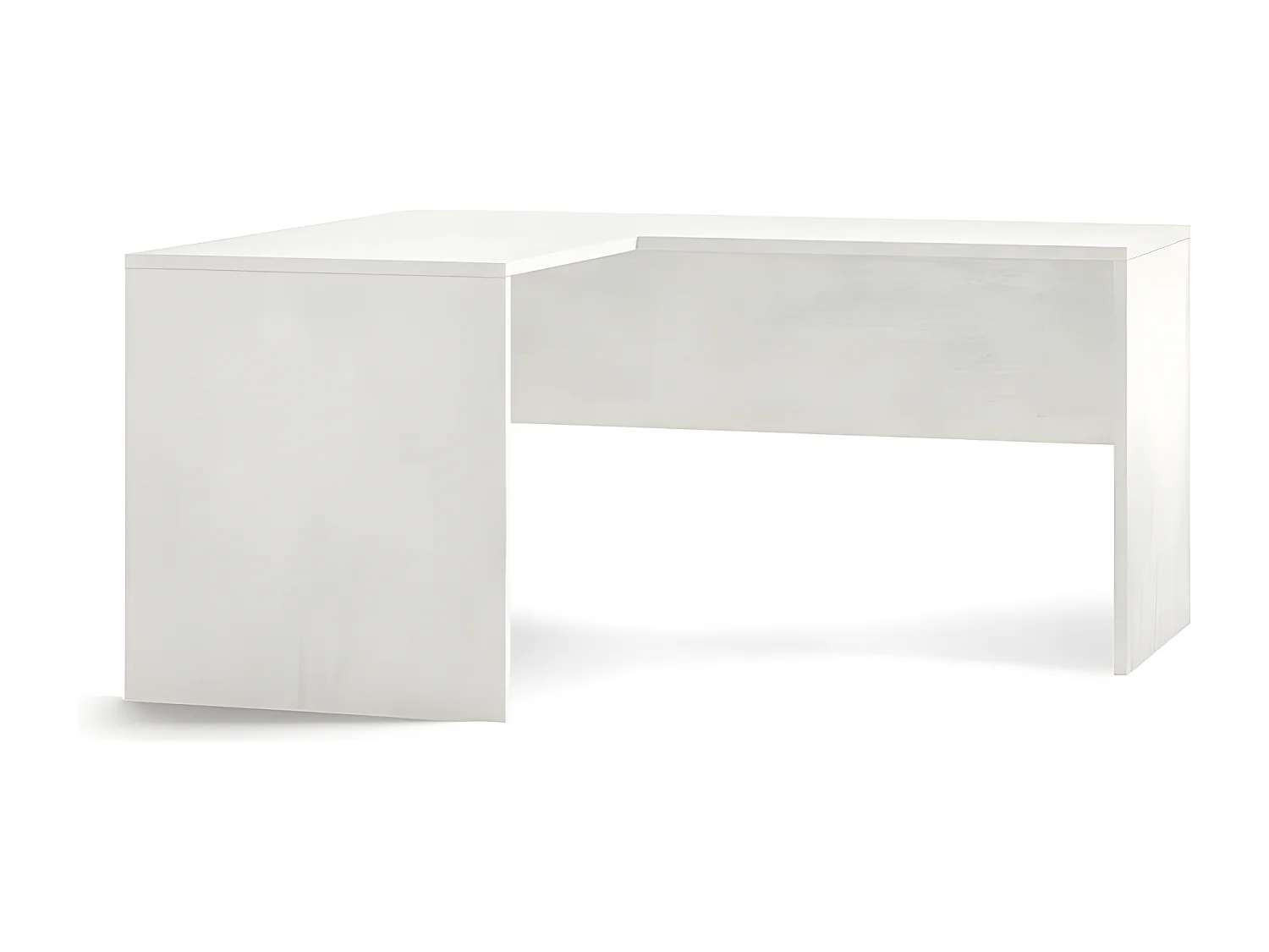 Scrivania angolare sx l160 in kit in truciolare nobilitato color ossido bianco