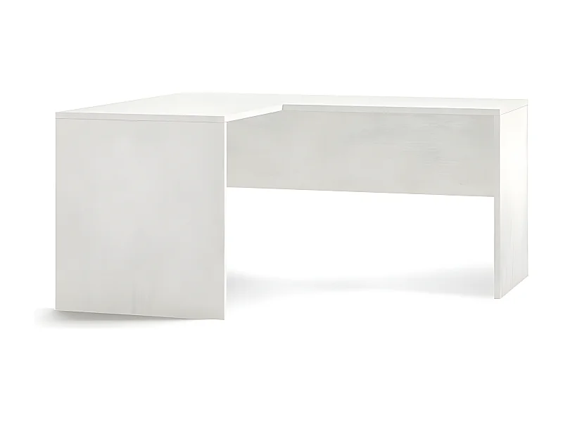 Scrivania angolare sx l160 in kit in truciolare nobilitato color ossido bianco