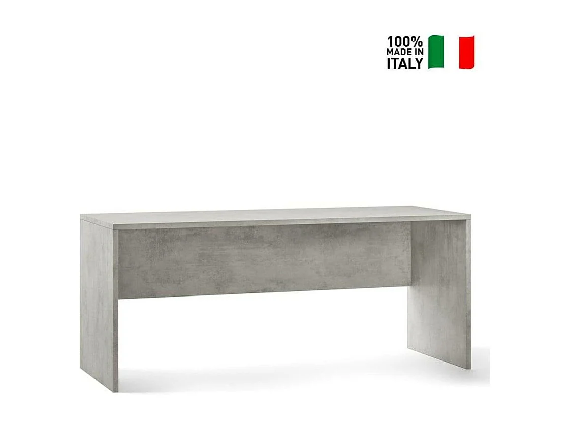 Scrivania l180 in kit in truciolare nobilitato color cemento