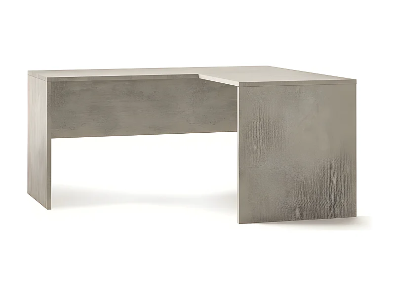 Scrivania angolare dx l160 in kit in truciolare nobilitato color cemento