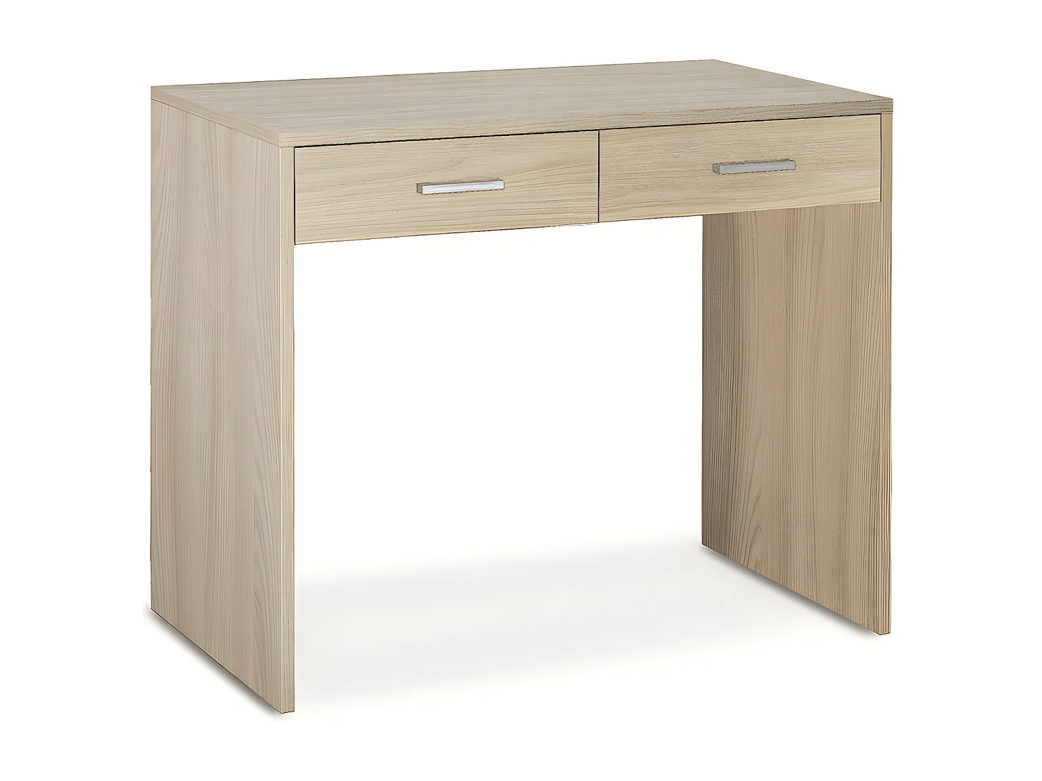 Scrivania 2 cassetti l90 in kit in truciolare nobilitato color olmo chiaro