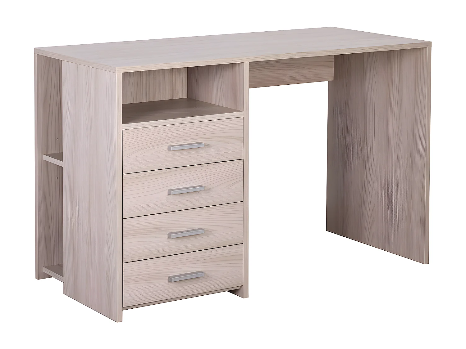 Scrivania 2 cassetti l90 in kit in truciolare nobilitato color olmo chiaro