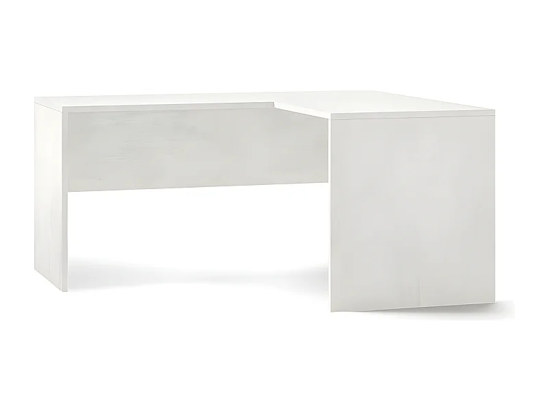 Scrivania angolare dx l160 in kit in truciolare nobilitato color ossido bianco