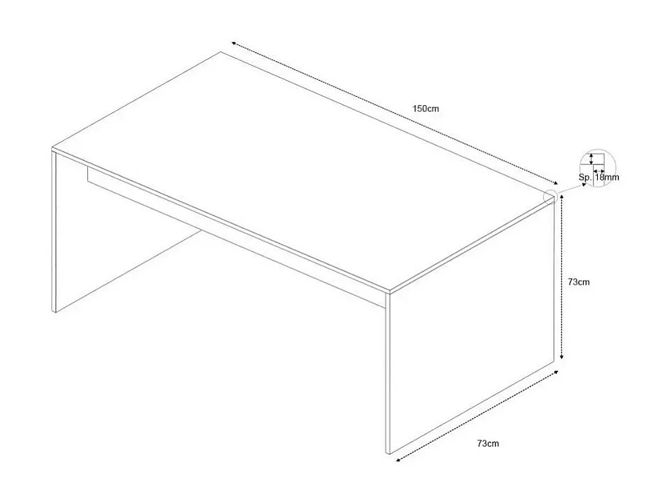 Escritorio de oficina de estudio de trabajo inteligente de diseño moderno Regular 150 - Olmo
