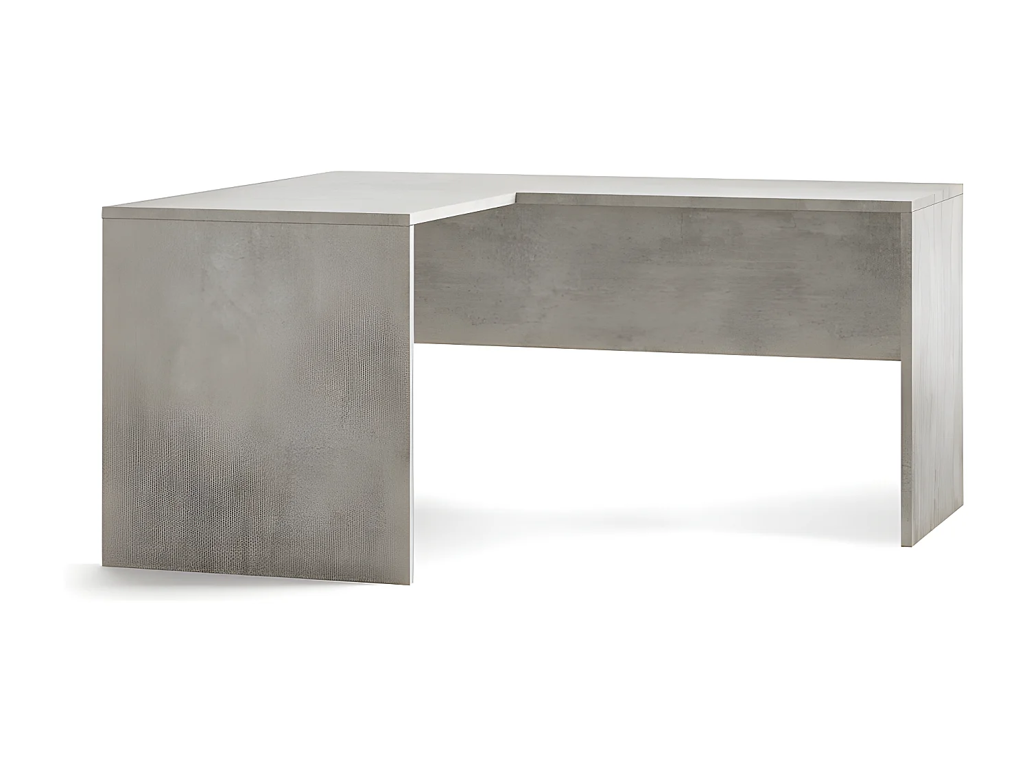 Scrivania angolare sx l160 in kit in truciolare nobilitato color cemento
