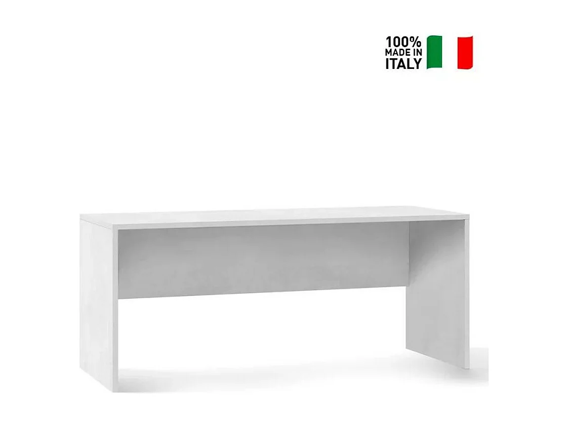 Scrivania l180 in kit in truciolare nobilitato color ossido bianco