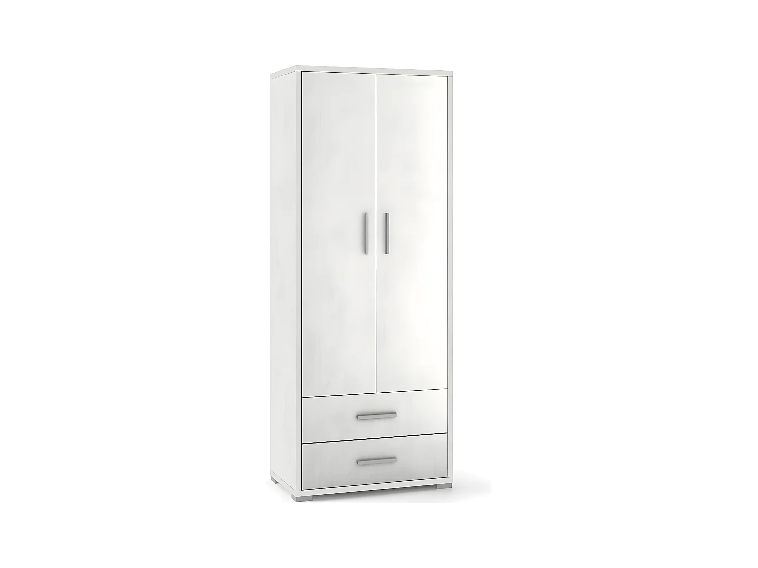 Mobile 2 ante 2 cassetti h182 l71 kit in truciolare nobilitato color ossido bianco