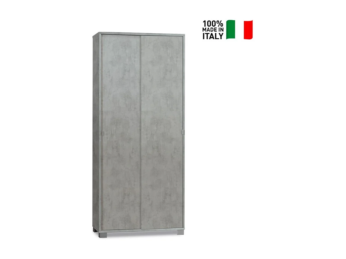 Armario Mueble multiusos 8 baldas 2 puertas correderas Paco - Gris