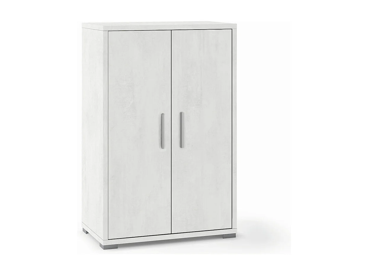 Moderner Mehrzweck-Wohnzimmerschrank Lesly, 2 Türen, 3 Fächer - Weiß