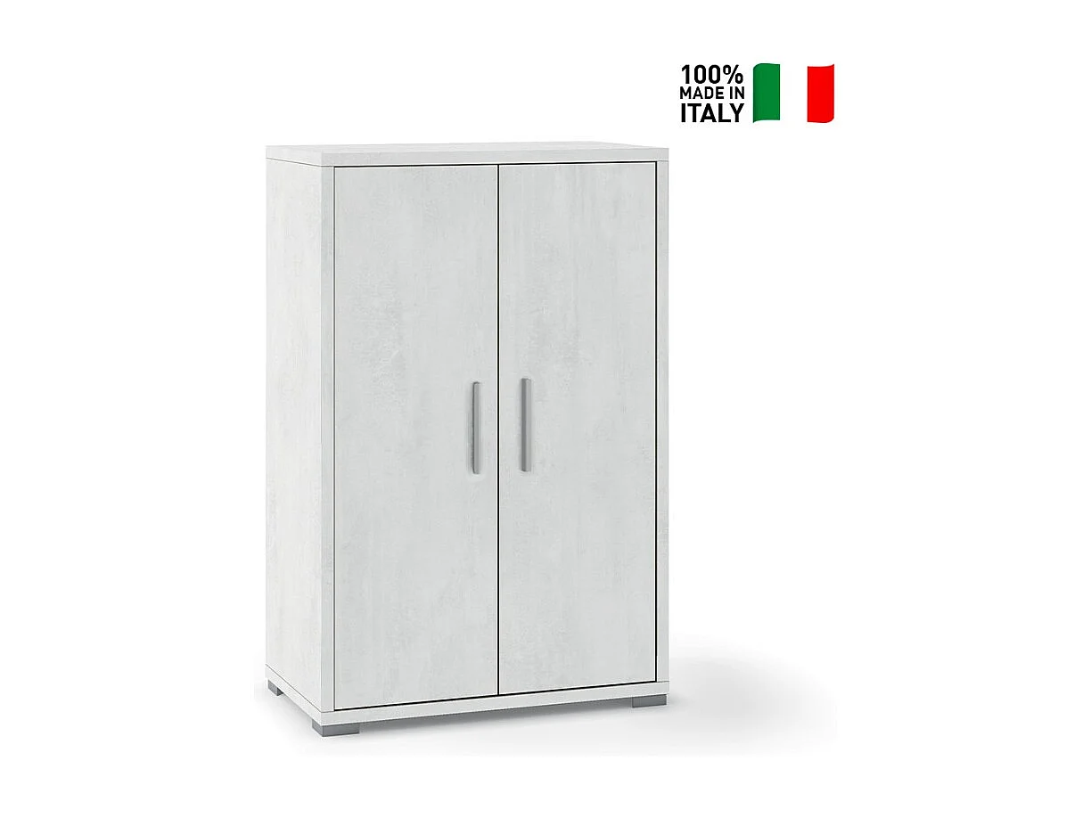 Moderner Mehrzweck-Wohnzimmerschrank Lesly, 2 Türen, 3 Fächer - Weiß