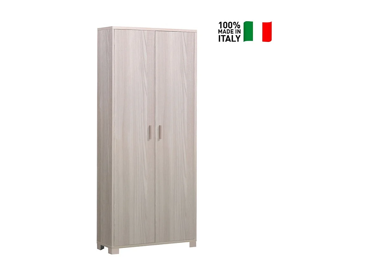 Mueble de almacenaje multiusos 2 puertas 8 baldas regulables Natte - Olmo