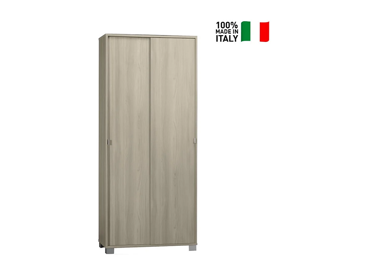 Armario Mueble multiusos 8 baldas 2 puertas correderas Paco - Olmo