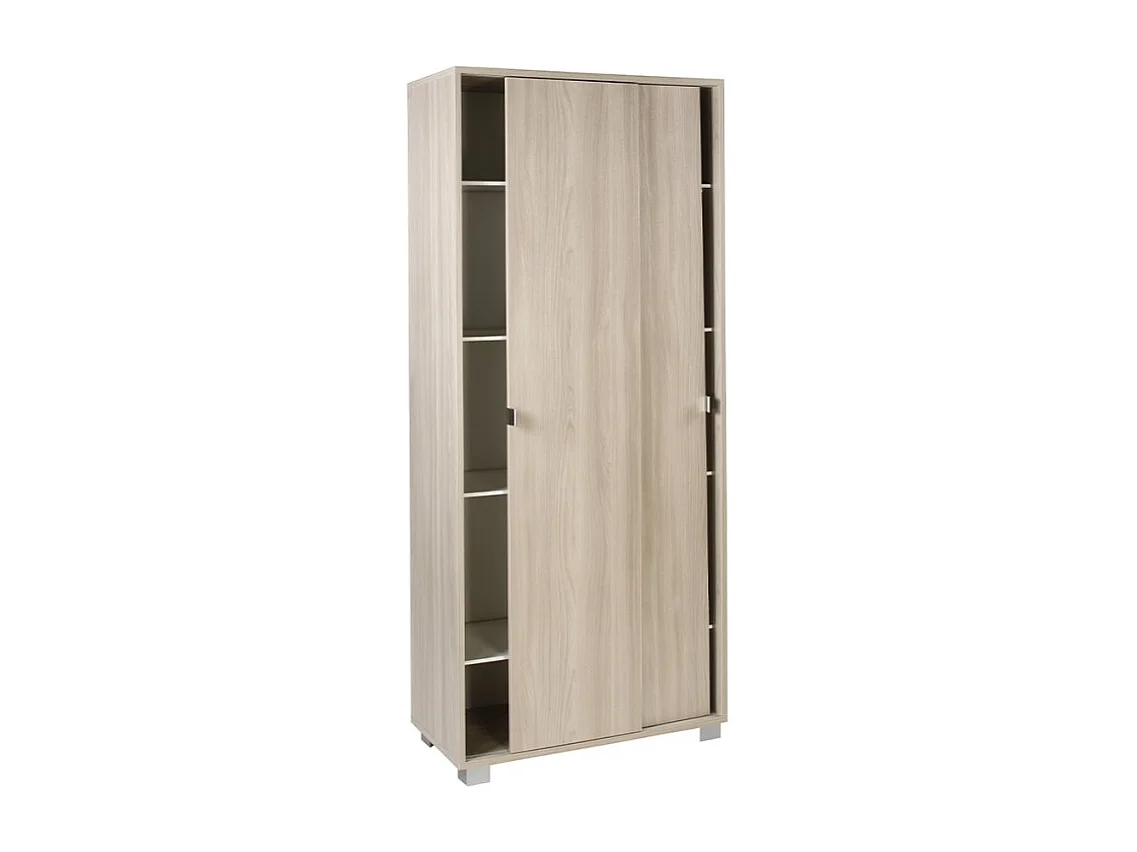 Armario Mueble multiusos 8 baldas 2 puertas correderas Paco - Olmo