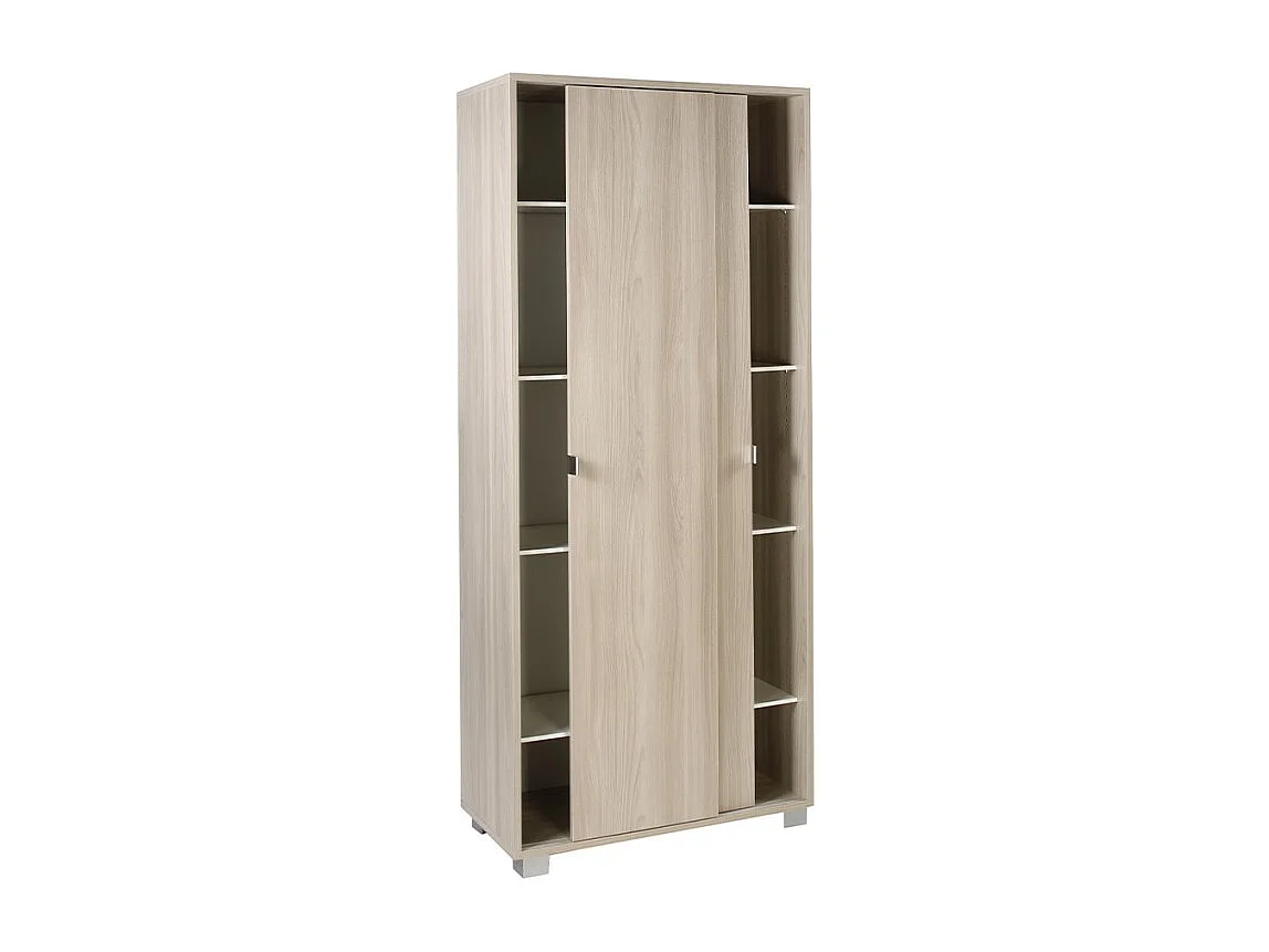 Armario Mueble multiusos 8 baldas 2 puertas correderas Paco - Olmo