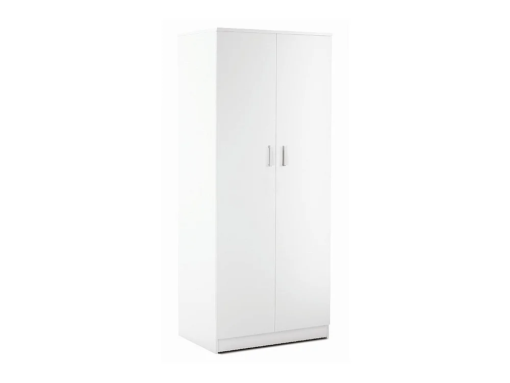 Armadio 2 ante kit l77 p52 h182 in truciolare nobilitato color bianco liscio