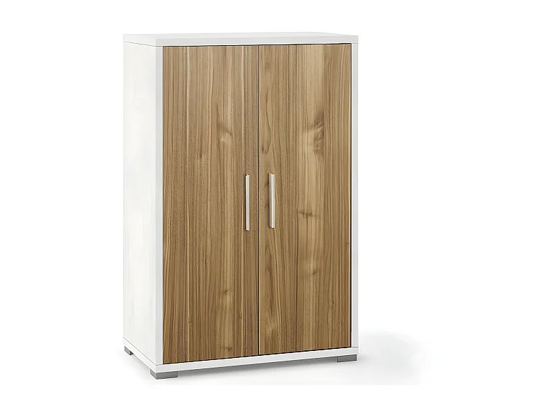 Mobile 2 ante kit l71 p41 h110 in truciolare nobilitato color ossido bianco e noce stelvio