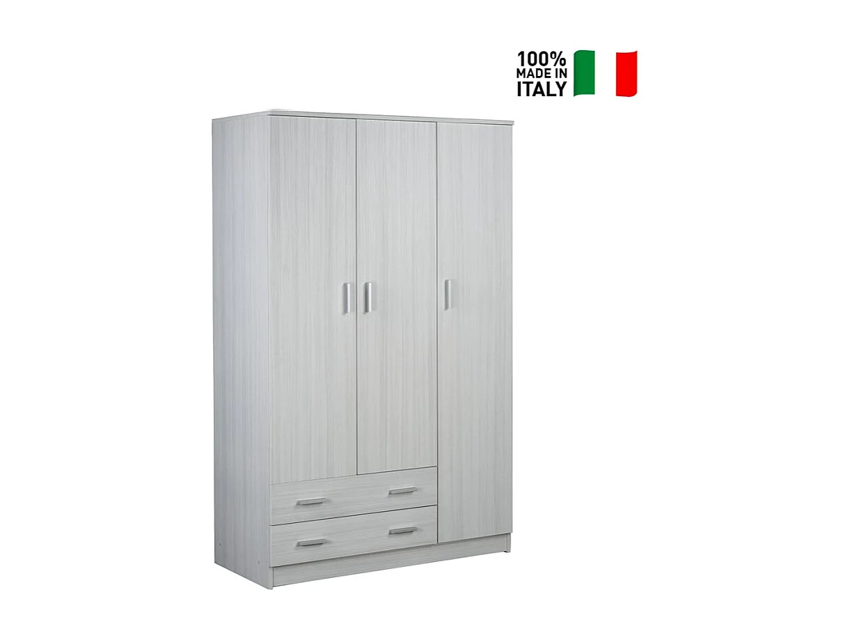 Armario ropero moderno dormitorio 3 puertas 2 cajones Mell - Eucalipto